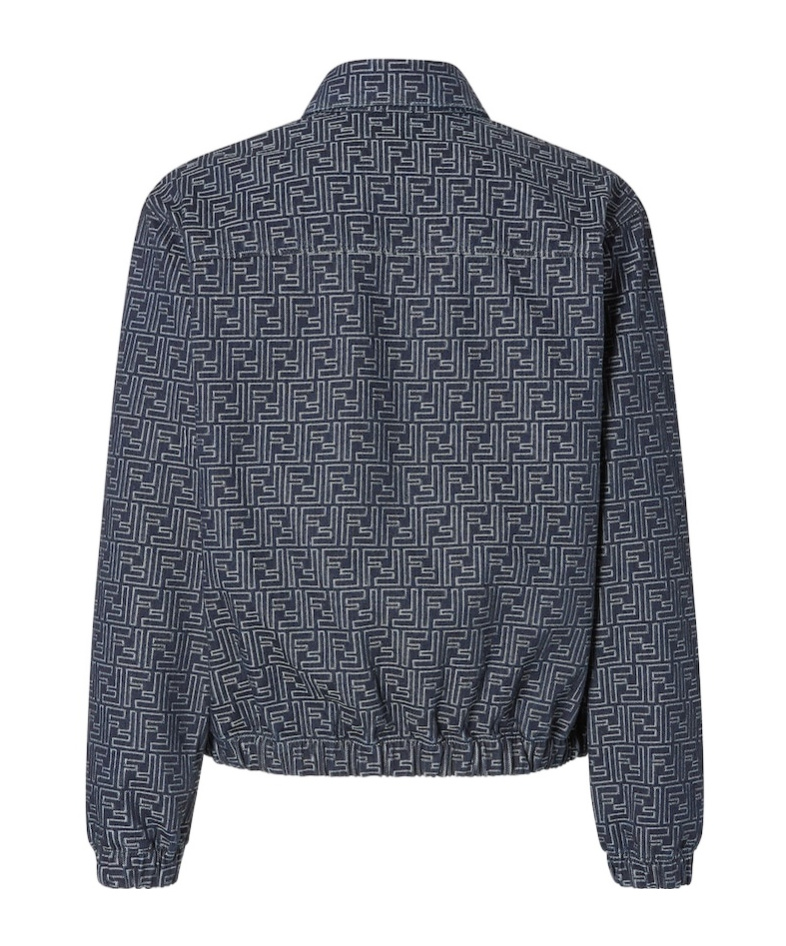 Fendi Embroidered Denim Bomber Jacket
