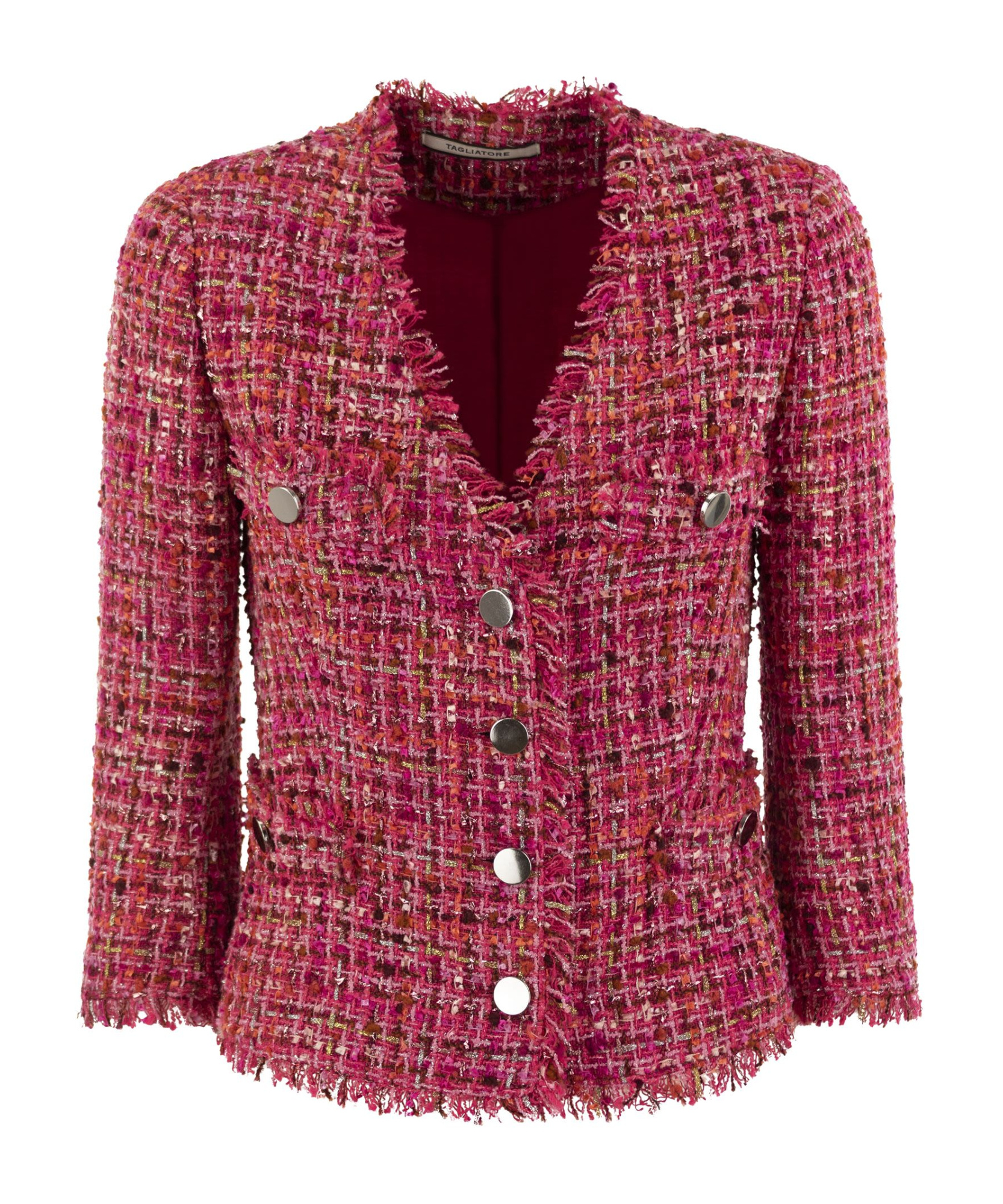Tagliatore Dharma Tweed Jacket In Red