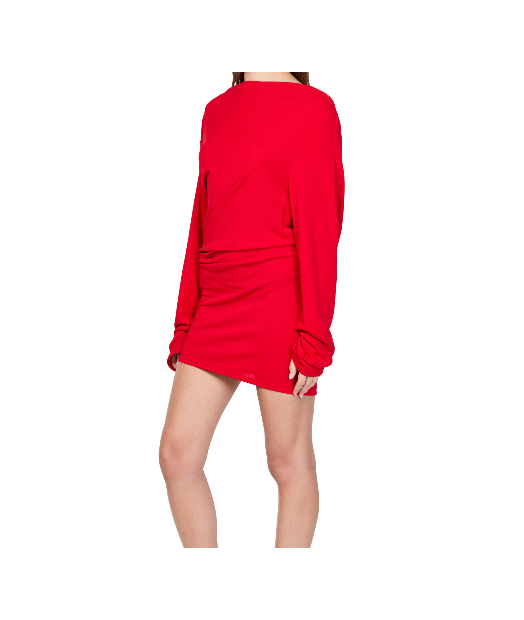 Jacquemus Asymmetric Hem Cruise Dress In Red