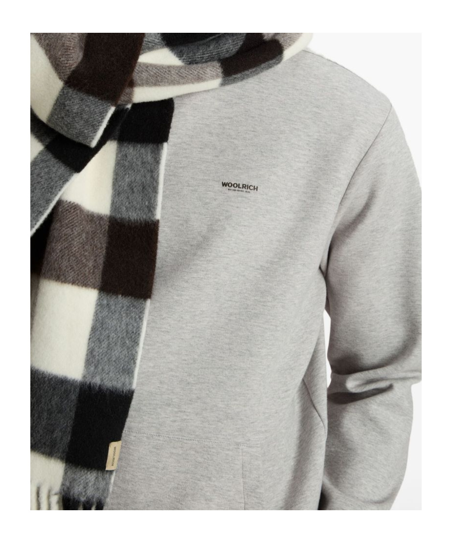 Woolrich Light Grey Hoodie With Adjustable Drawstring In Blue