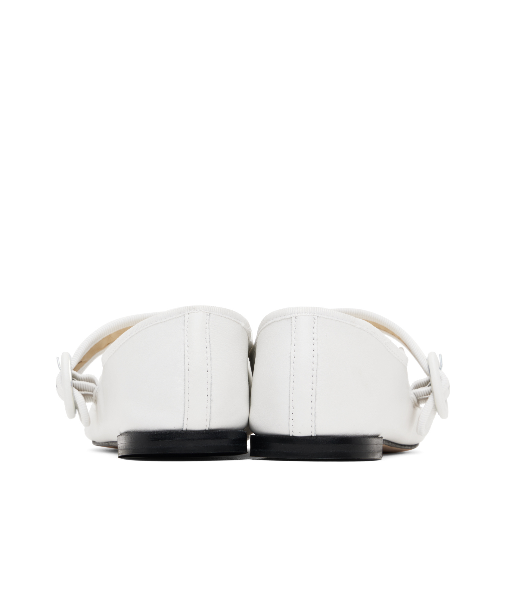 Repetto White Georgia Square Toe Mary Jane Ballerina Flats In White