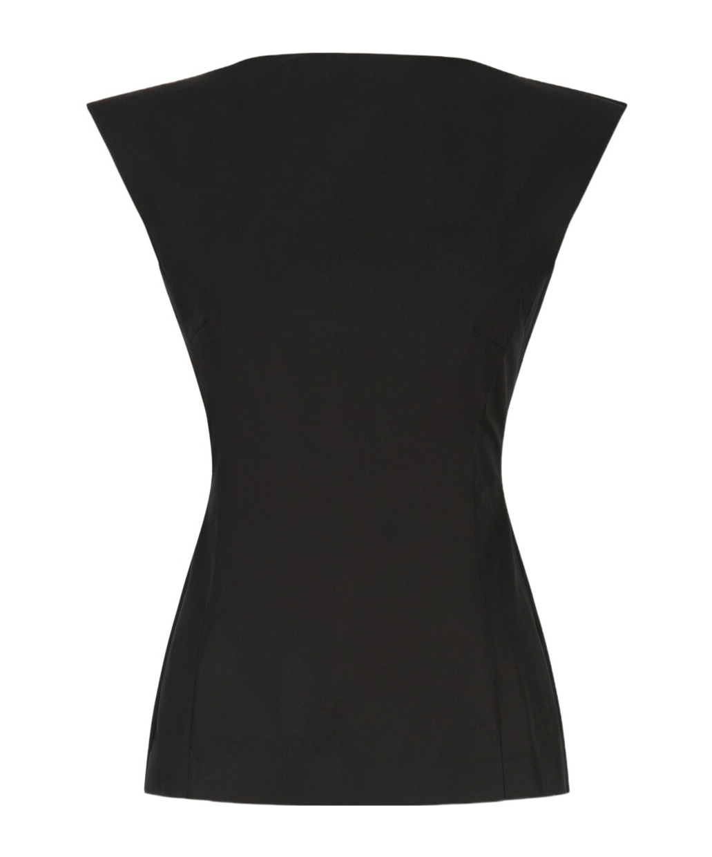 Marni Black Sleeveless Top With Boat Neckline And Rear Button Closure In Cotton Woman In Black