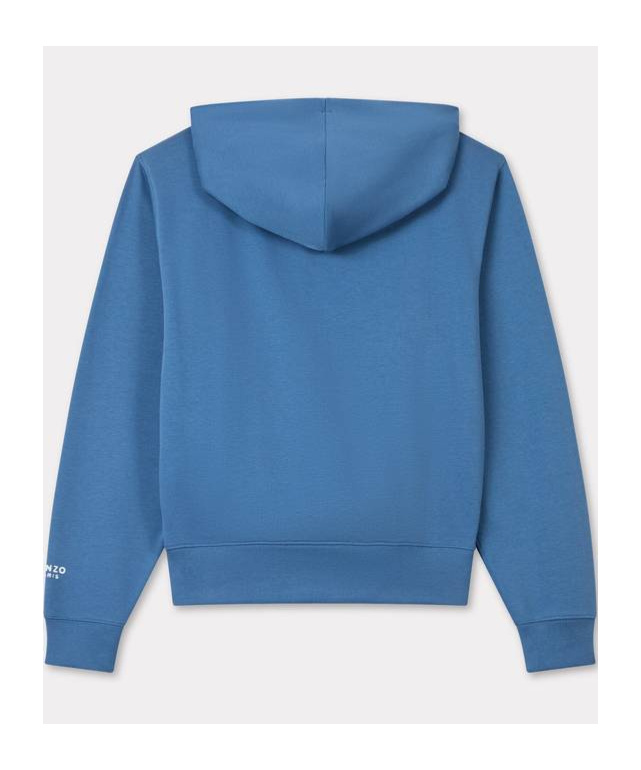 Kenzo Long-sleeved Hooded Hoodie In Blue