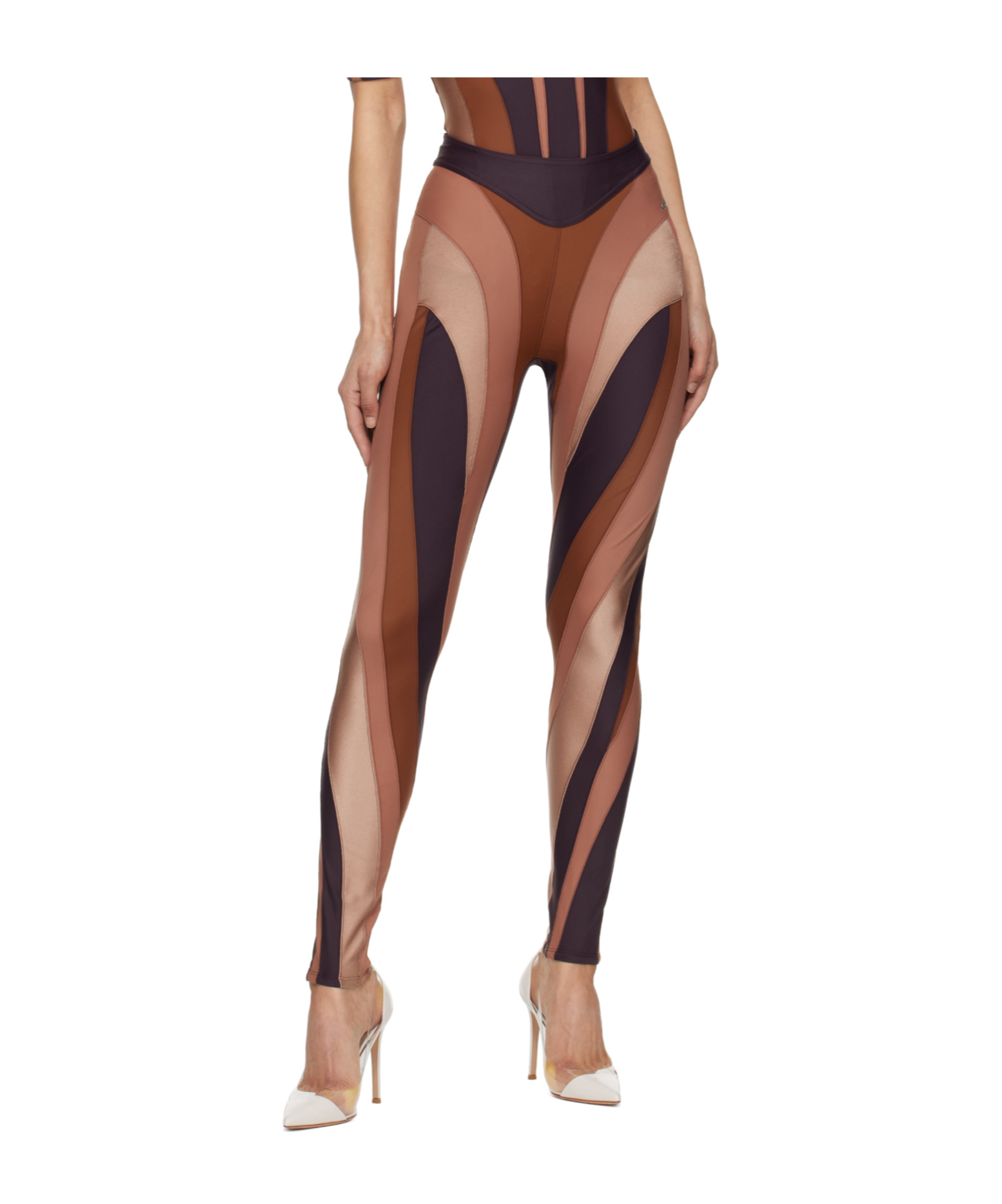 Mugler Eco Sport Lycra Leggings In Multi