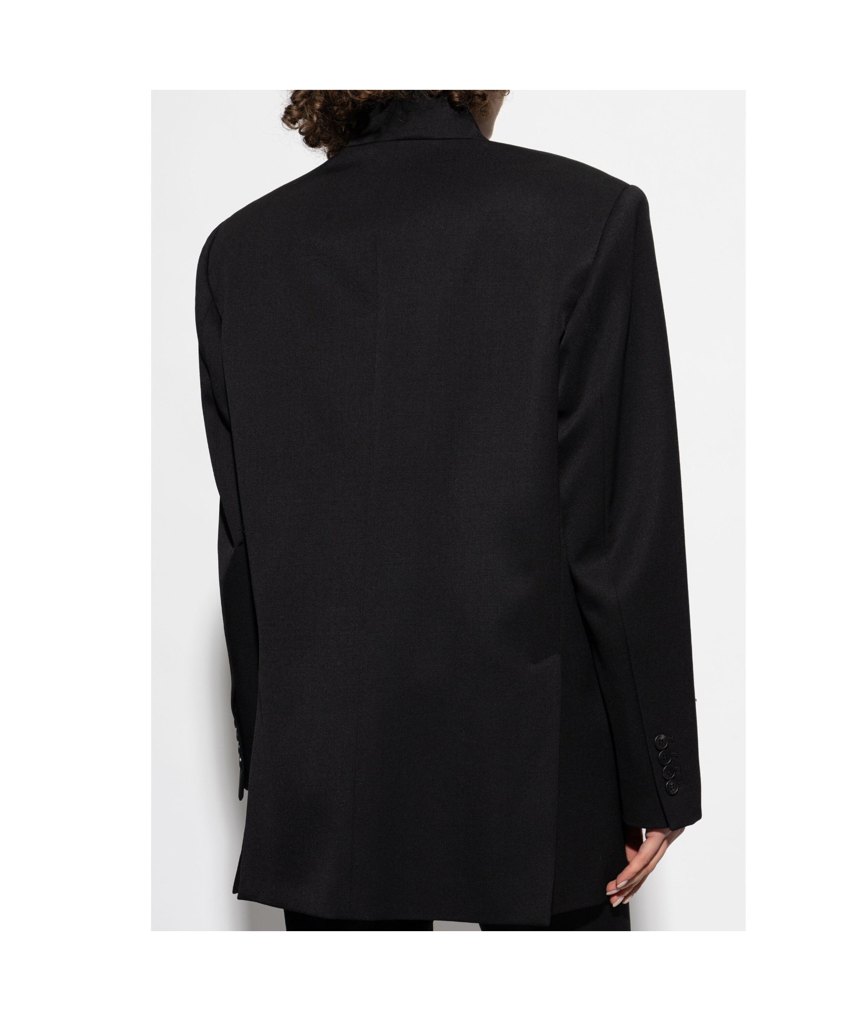 Attico Gabardine Single Breasted Blazer In Black