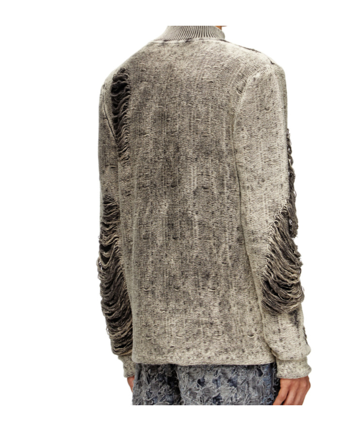 Diesel Destroyed Jumper With Floating Yarns In Multi