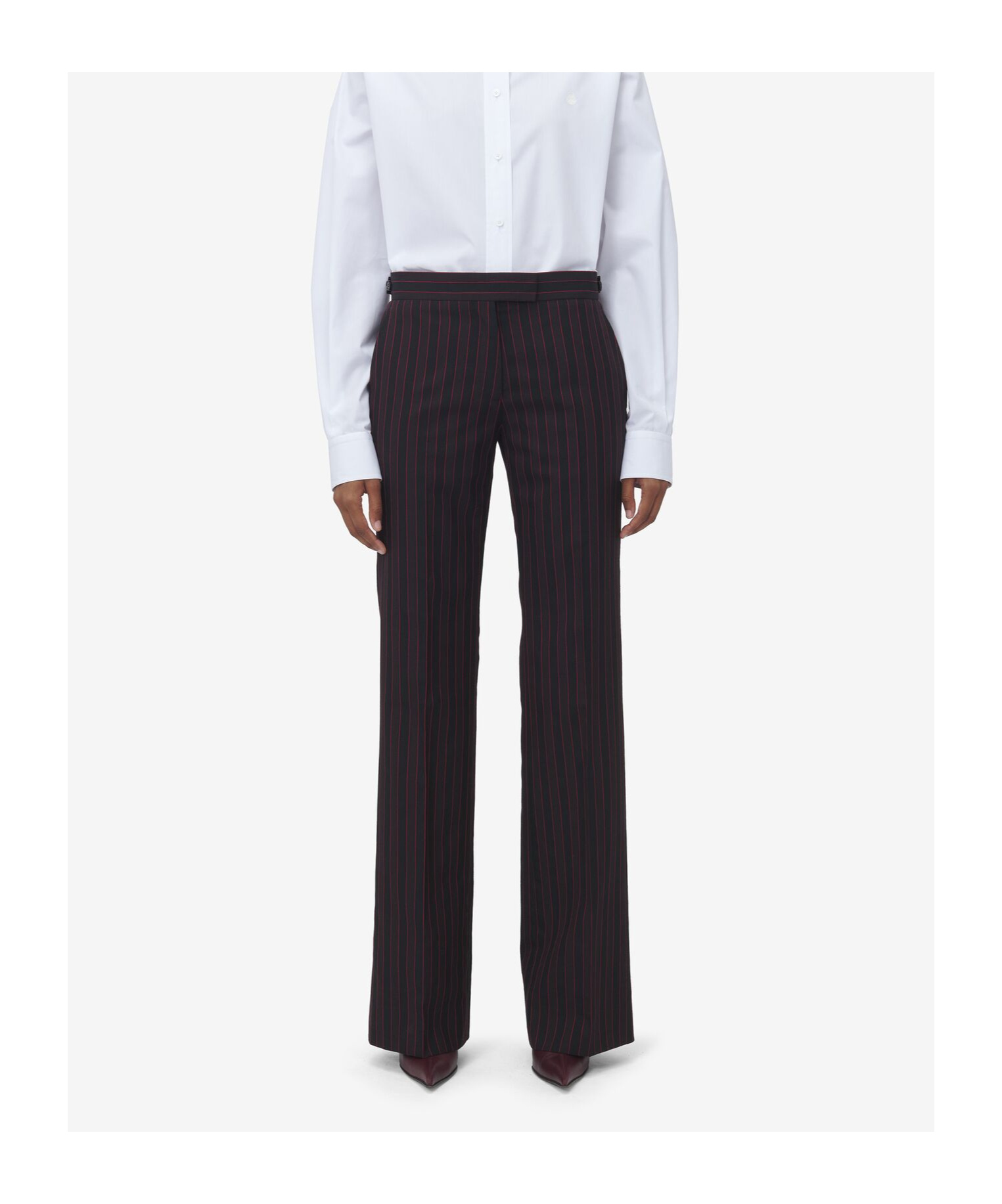 ALEXANDER MCQUEEN ALEXANDER MCQUEEN PINSTRIPED LOW-RISE TROUSERS