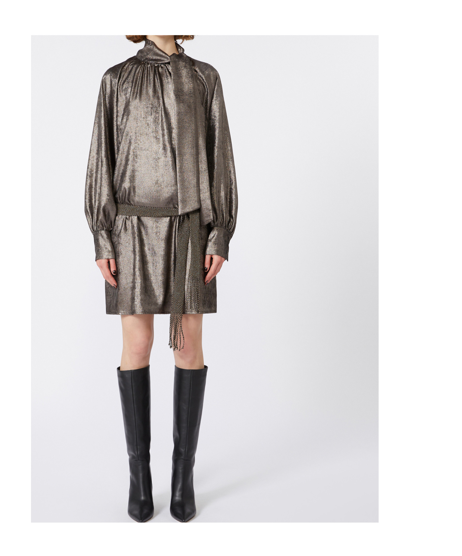 Weekend Max Mara Long-sleeved Dress In Brown