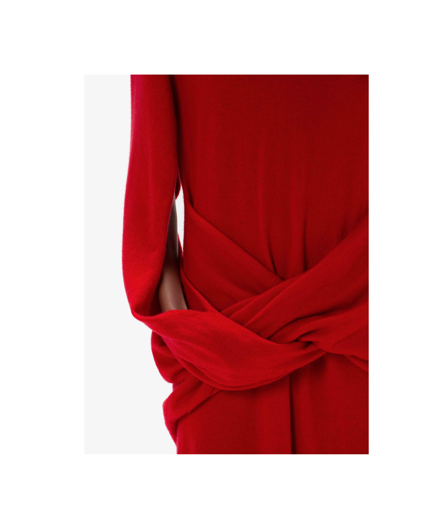 Jw Anderson Draped Asymmetric Wool-blend Dress In Red