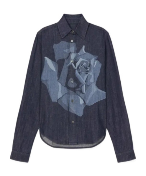 Kenzo Lapel Denim Shirt In Black