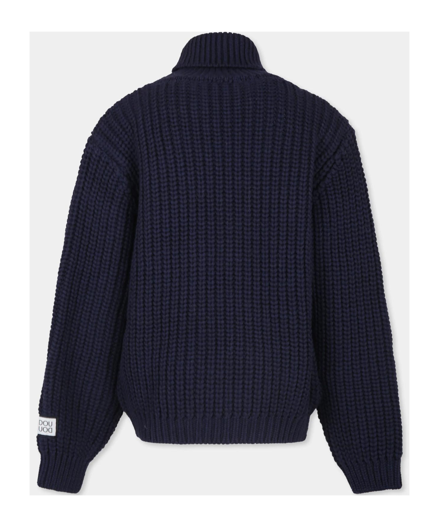 Douuod Twisted Turtleneck Sweater In Black