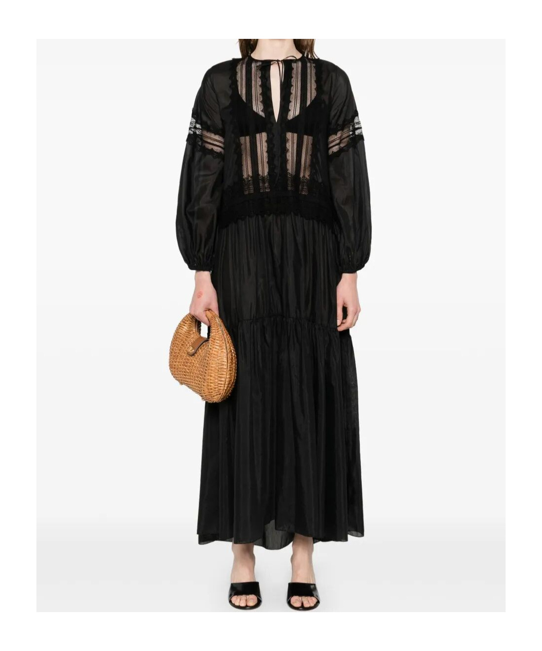 Ermanno Scervino Layered Maxi Dress In Black