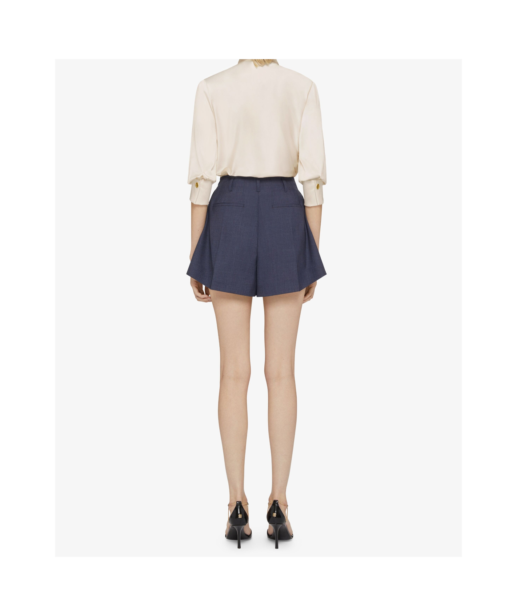 Givenchy Blouse In Satin With Buttoned Collar In Ivory