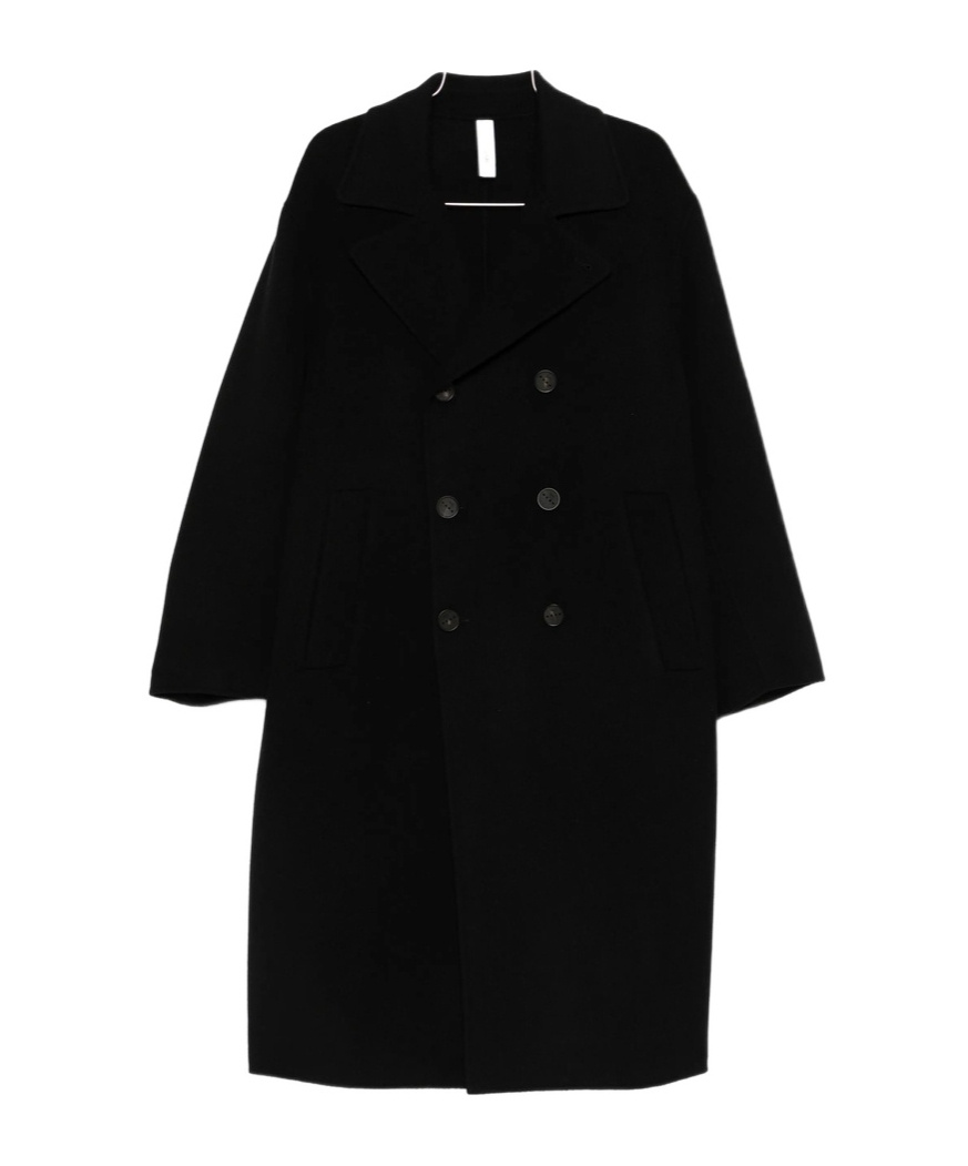 Hevo Double-breasted Coat In Black