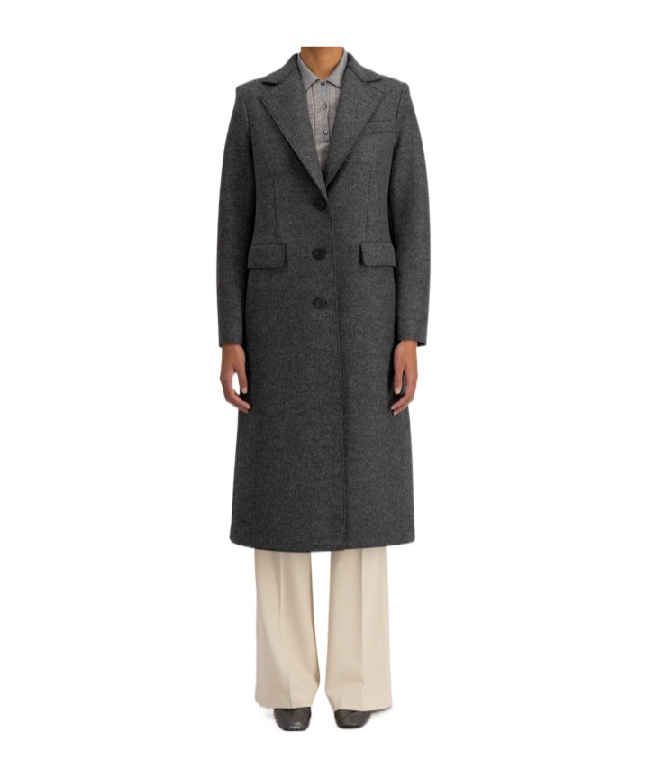Harris Wharf London Long-sleeved Coat In Black
