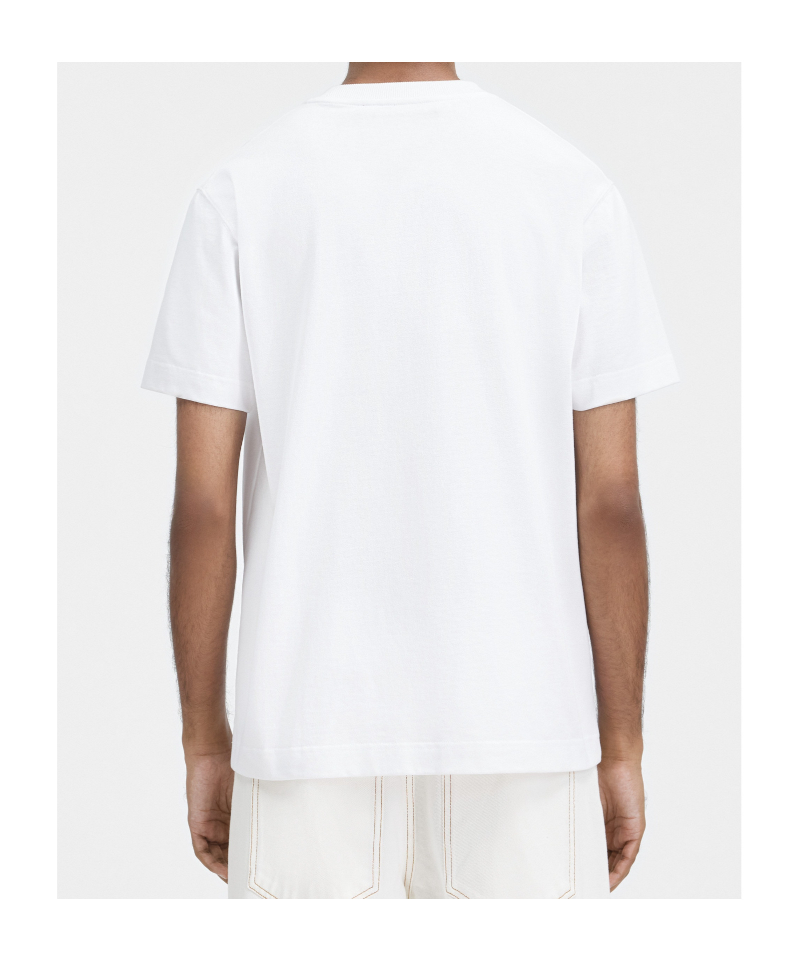 Jacquemus 'le T-shirt Gros Grain' White T-shirt With Logo Patch On The Front In White