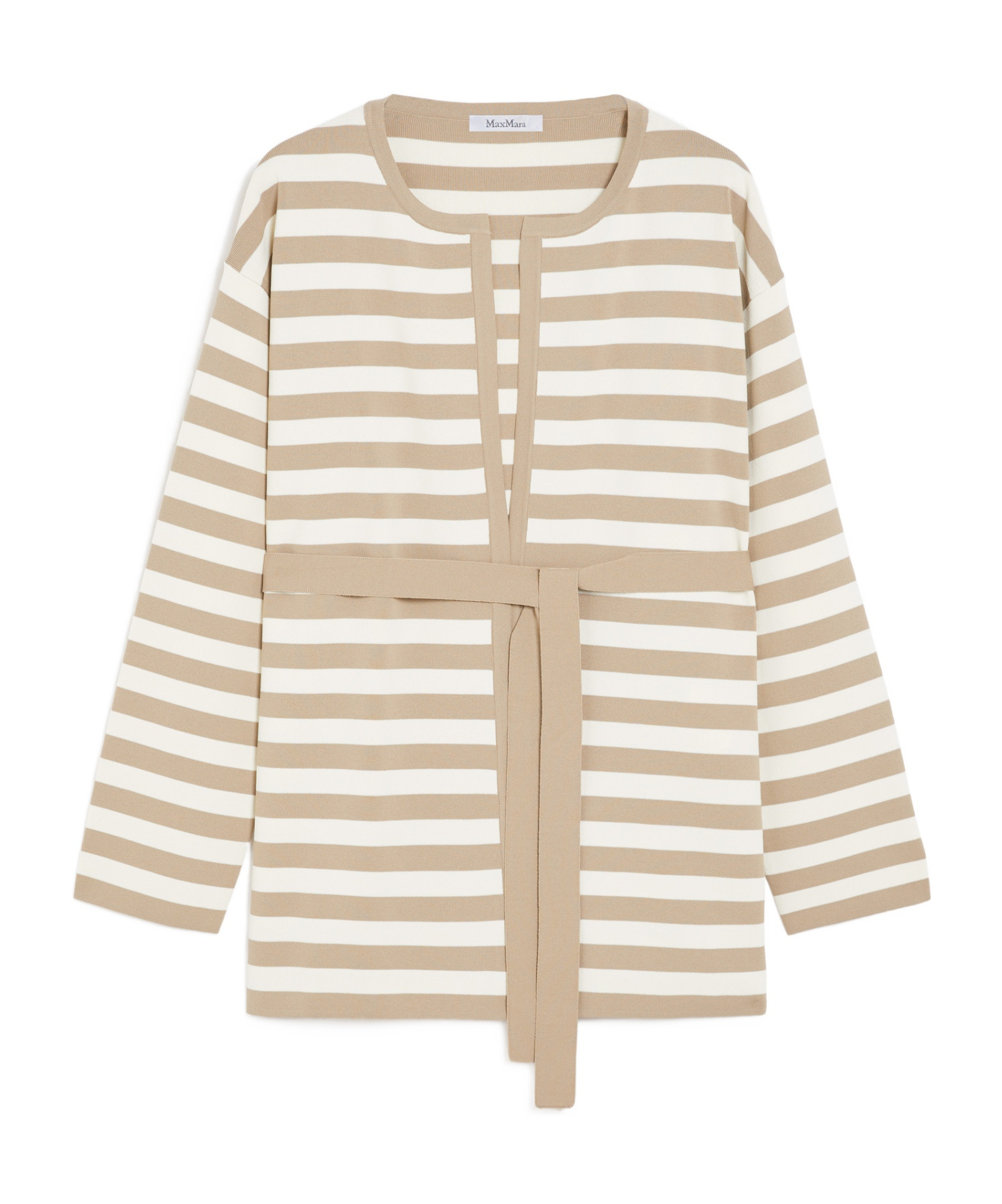 Max Mara Beige And White Cotton Gerald Knitwear In Nude