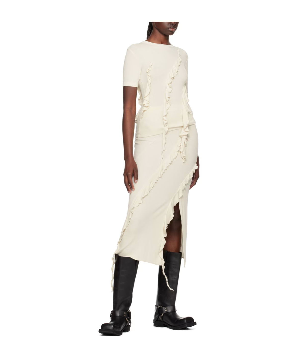 Acne Studios Ruffled Skirt In White