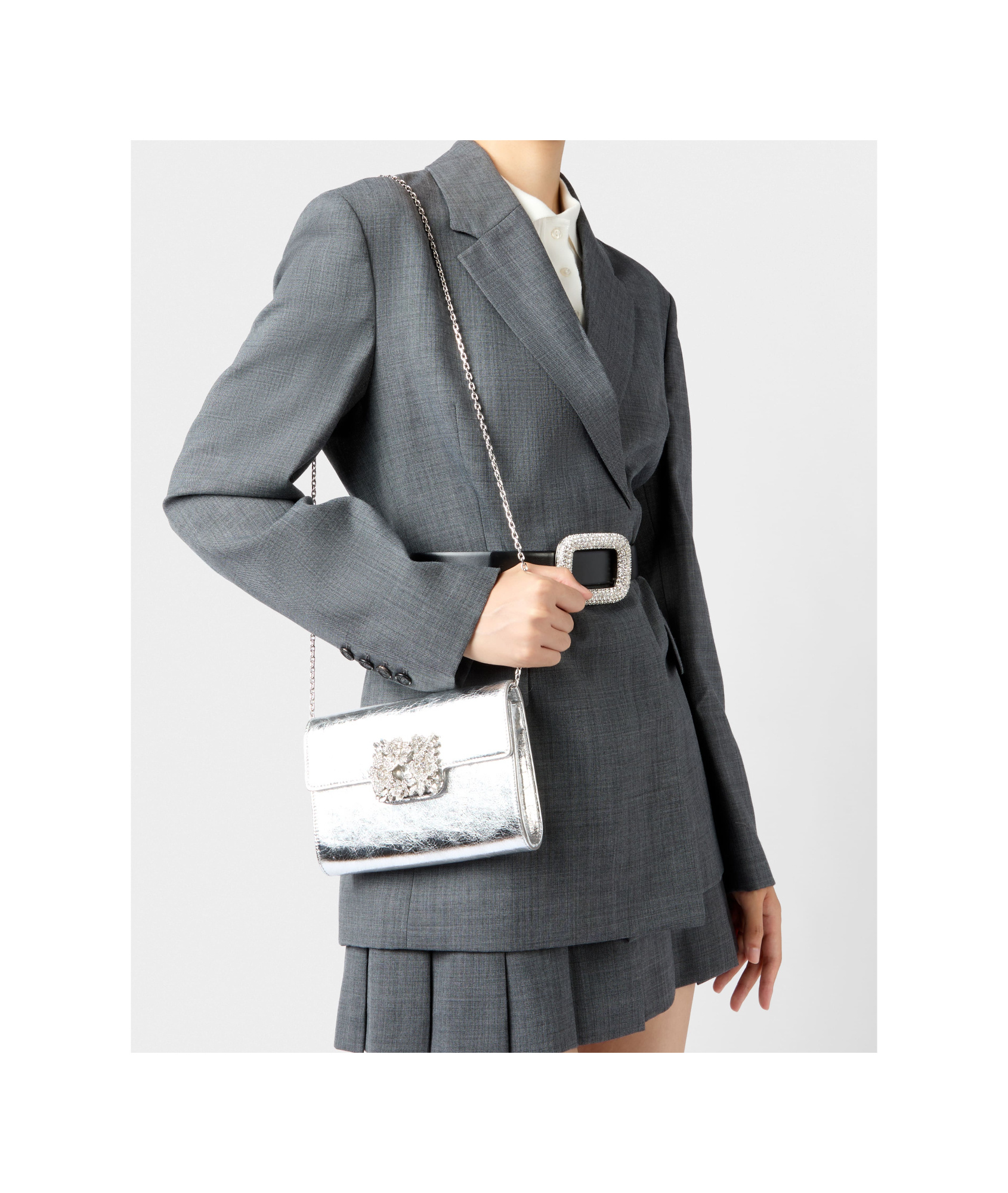 Roger Vivier Efflorescence Mini Shoulder Bag In White