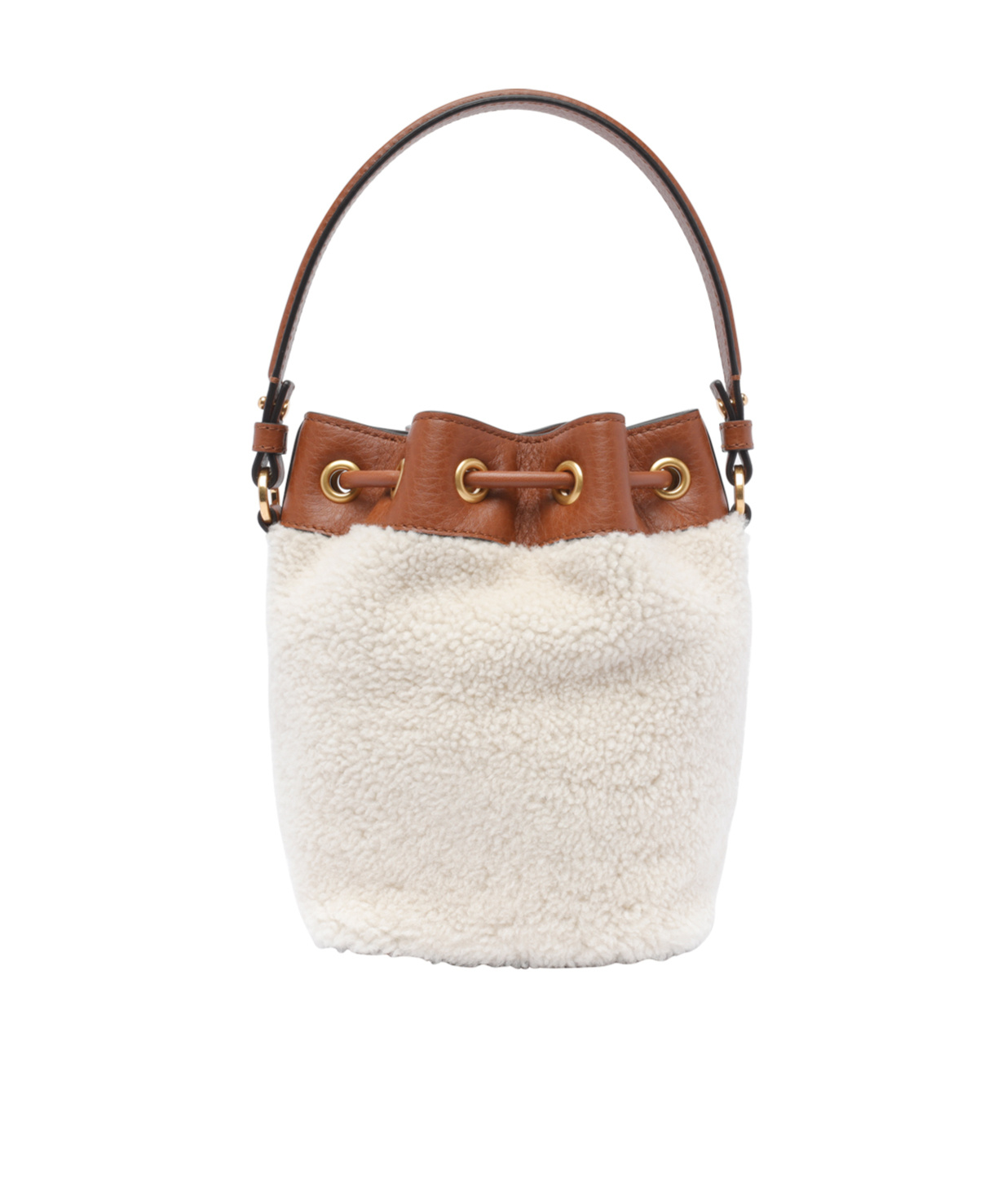 Valentino Vlogo Plaque Drawstring Bucket Bag In White