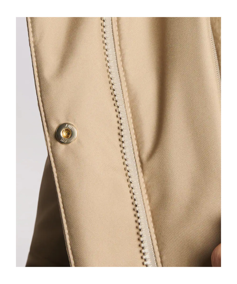 Fay Toggle Coat In Technical Gabardine In Brown