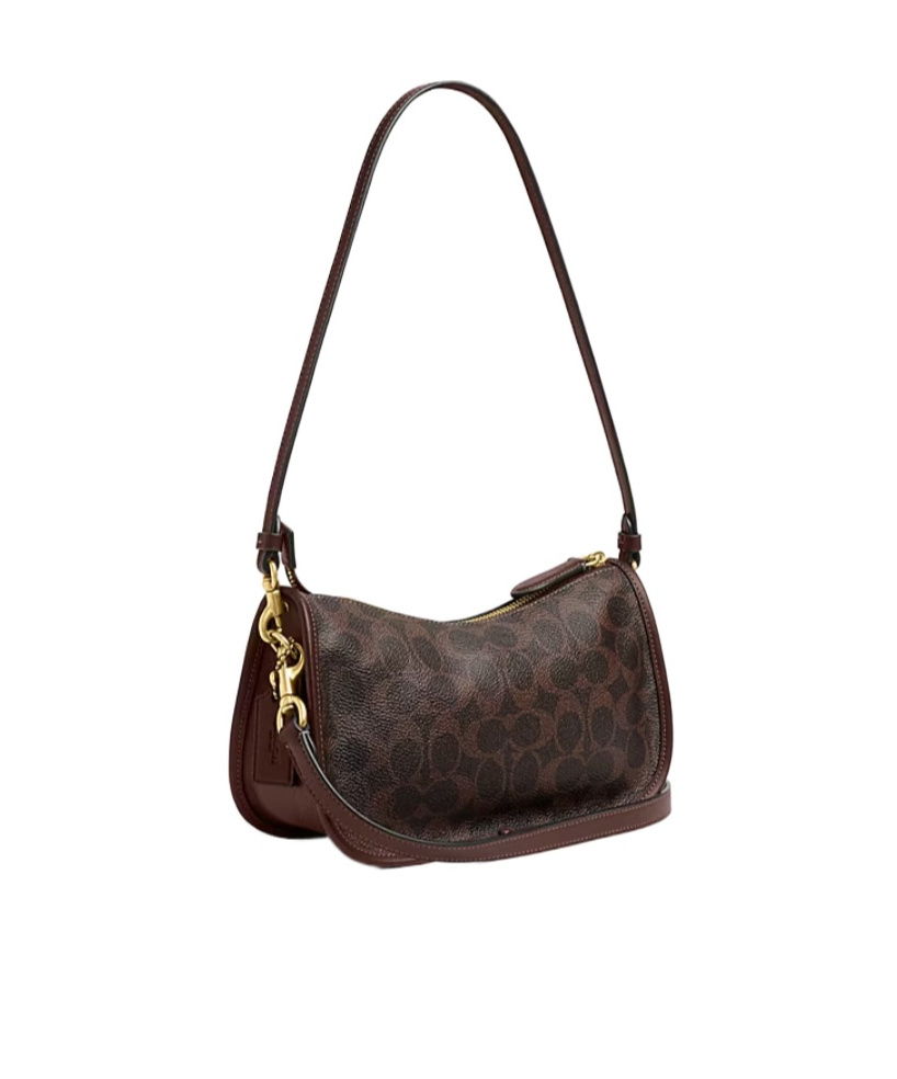 Coach Zipper Shoulder Bag In Brown
