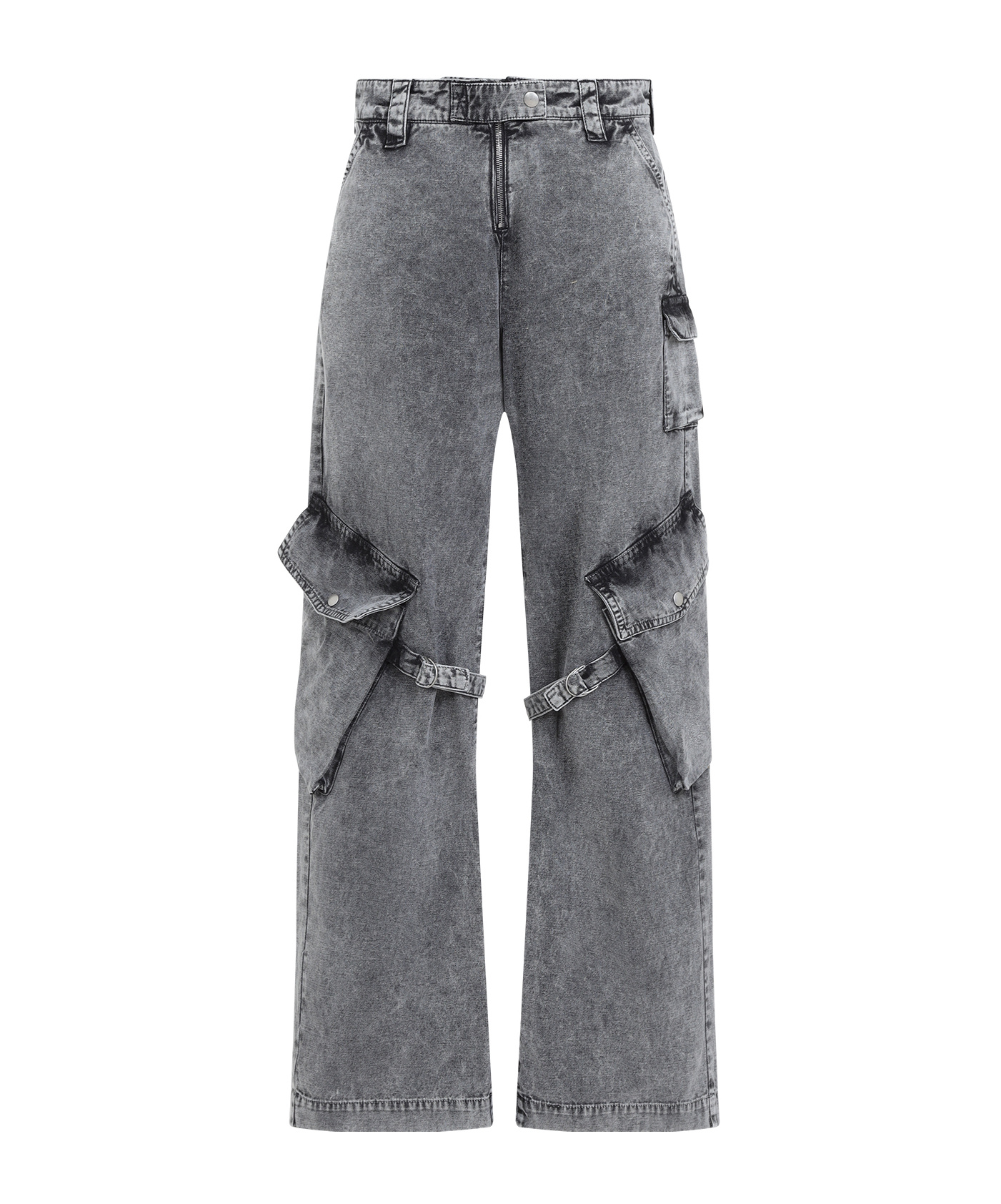 Acne Studios Mid-rise Cotton Canvas Cargo Pants In Gray
