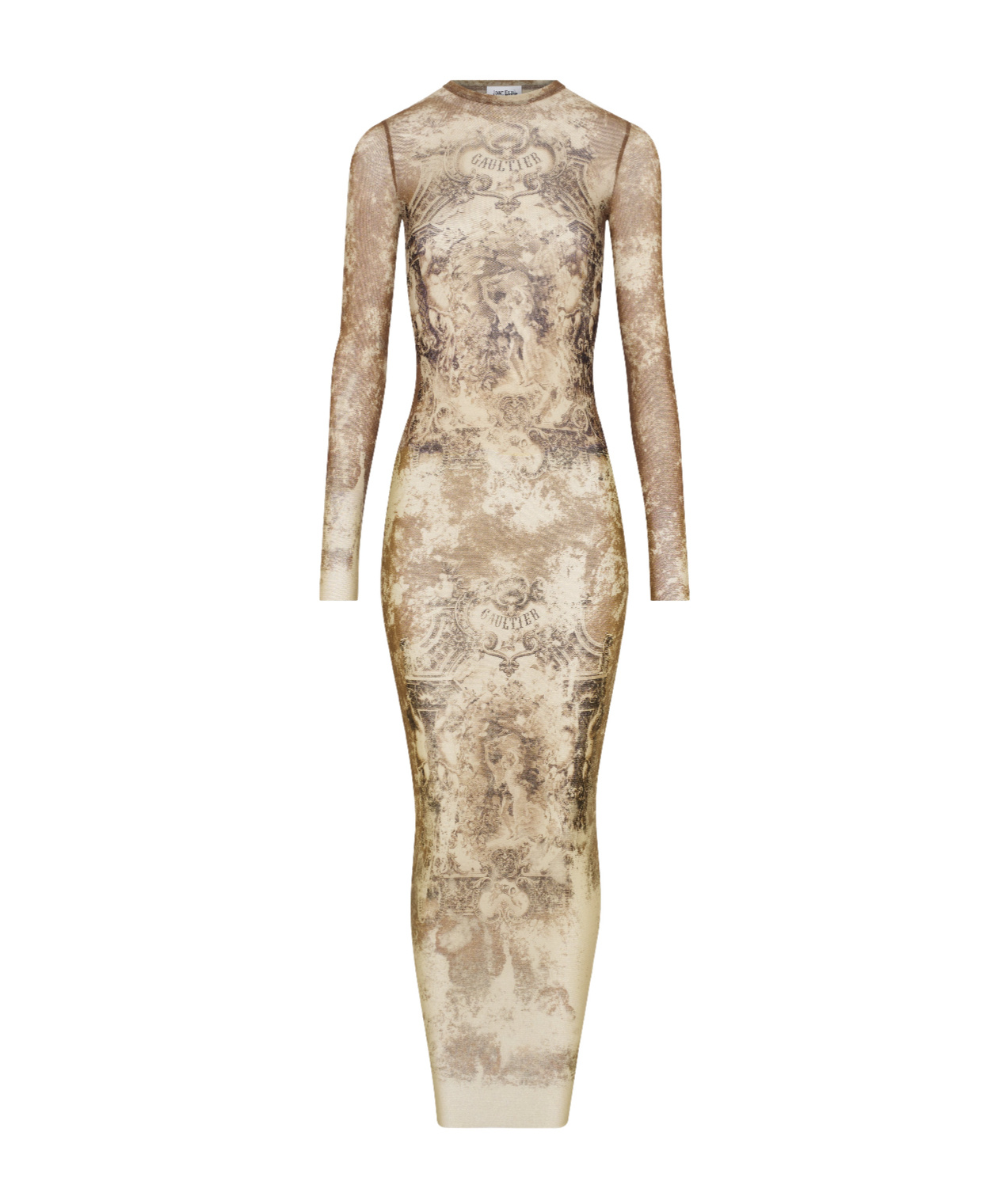 Jean Paul Gaultier The Long Beige Médaillon Dress In Brown