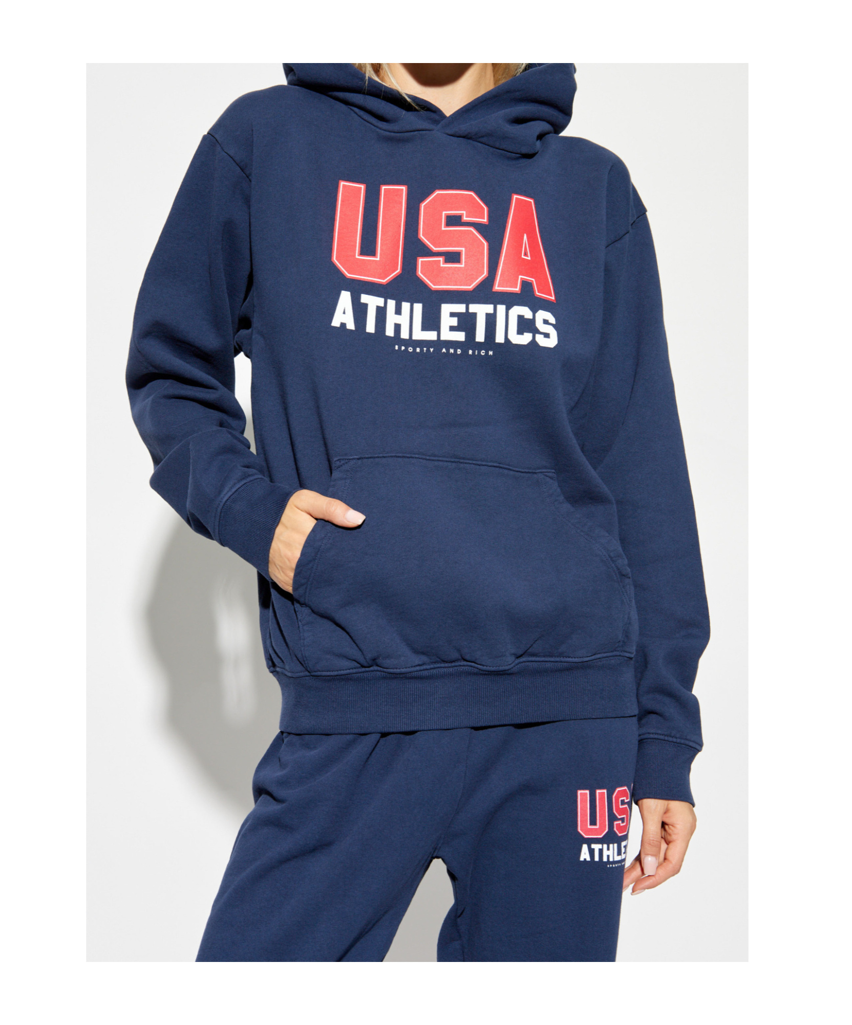 Sporty And Rich Long-sleeved Sweater In Blue