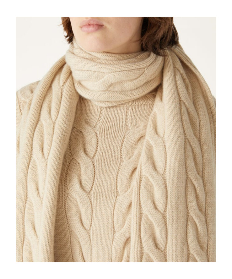 Loro Piana Twisted Knitted Scarf In Nude