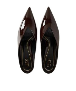 Gucci Solid Color Heeled Mules In Black