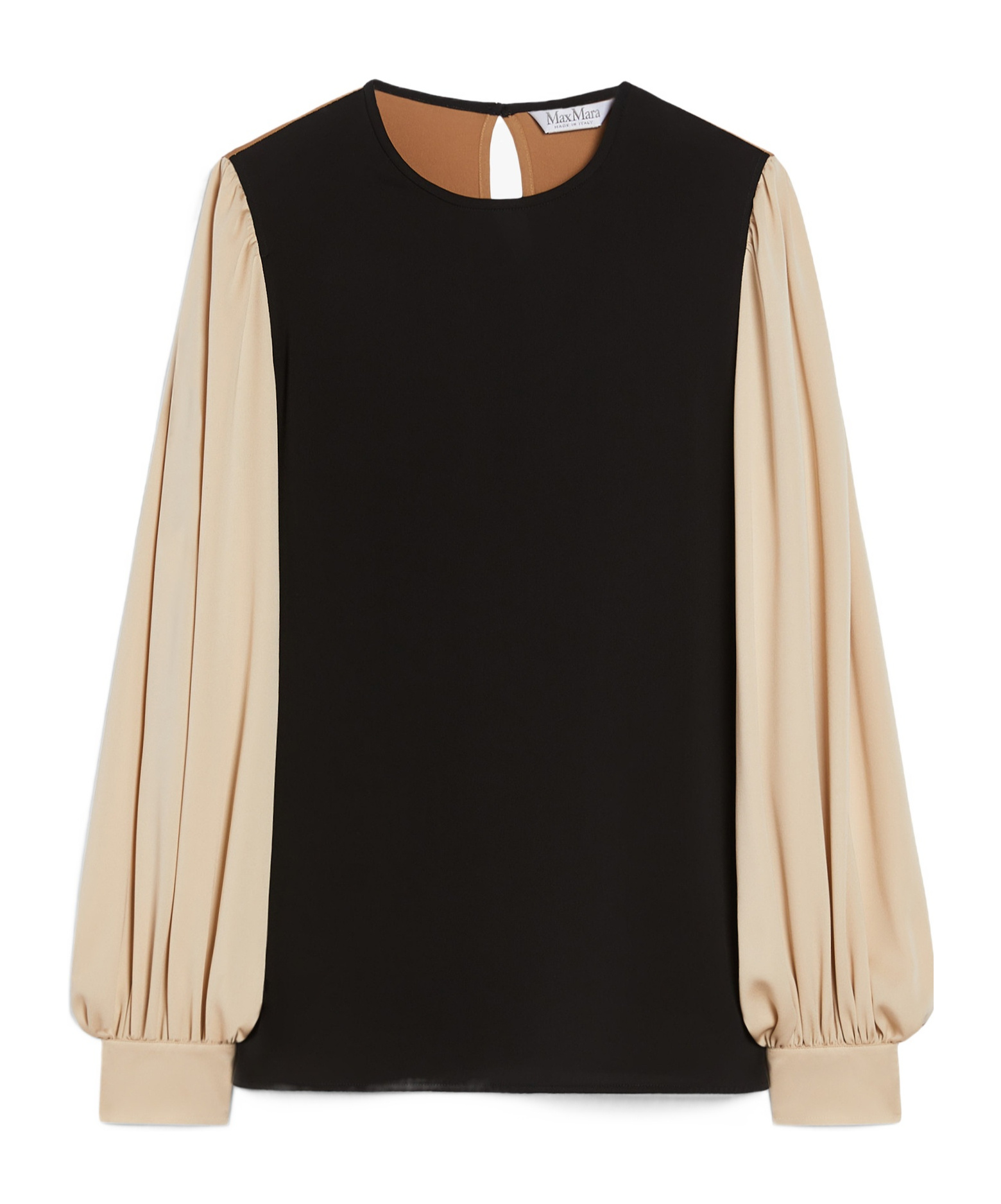 Max Mara Womens Black Cerea Round-neck Silk Blouse In Black