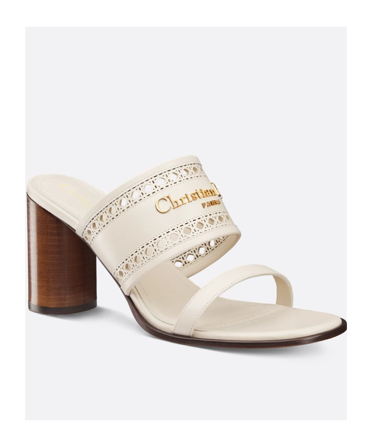 Dior D-lane Heeled Slide In Light Biscuit Color