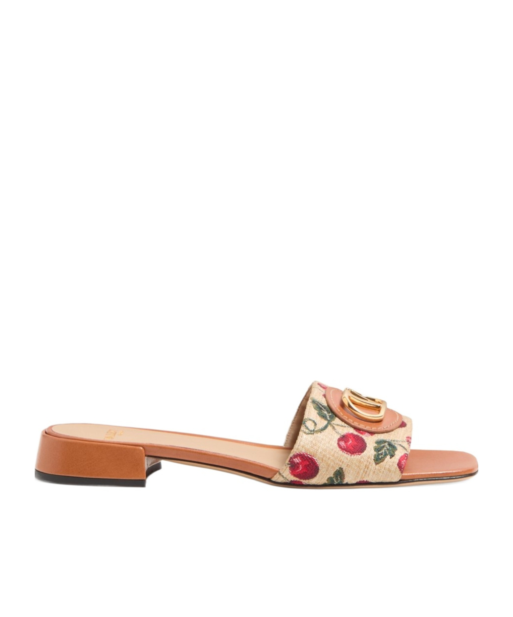 Valentino Garavani Natural Leather And Cotton Flats In Nude