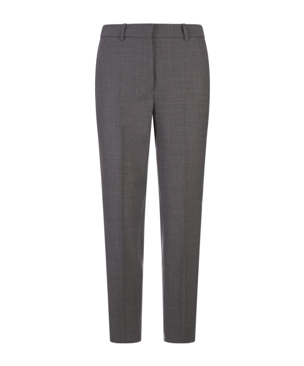 Incotex Grey Stretch Wool Tailored Trousers In Black