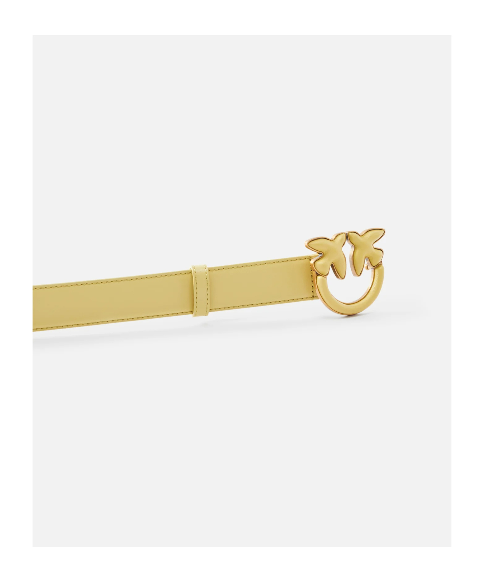 Pinko Belt With Leather-covered Buckle, 3 Cm In Yellow