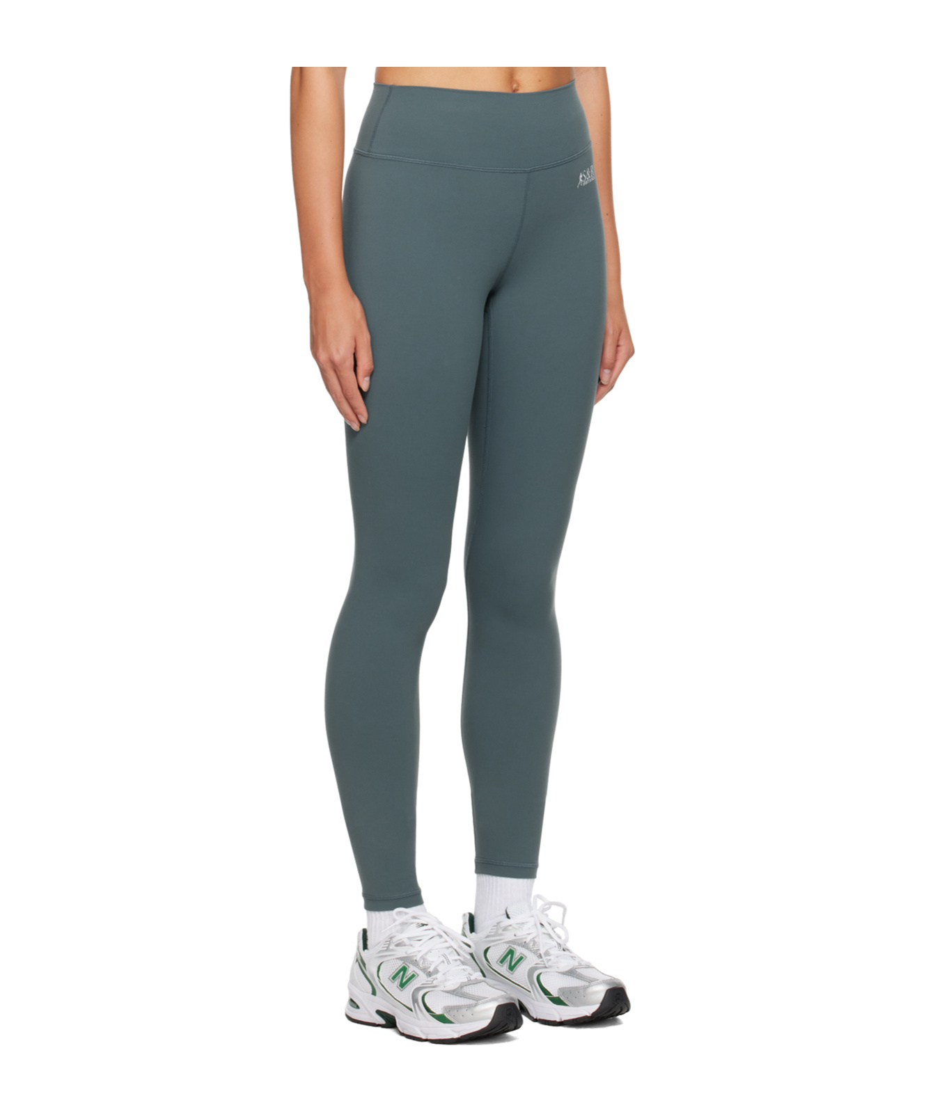 Sporty And Rich Logo Stretch Leggings In Green