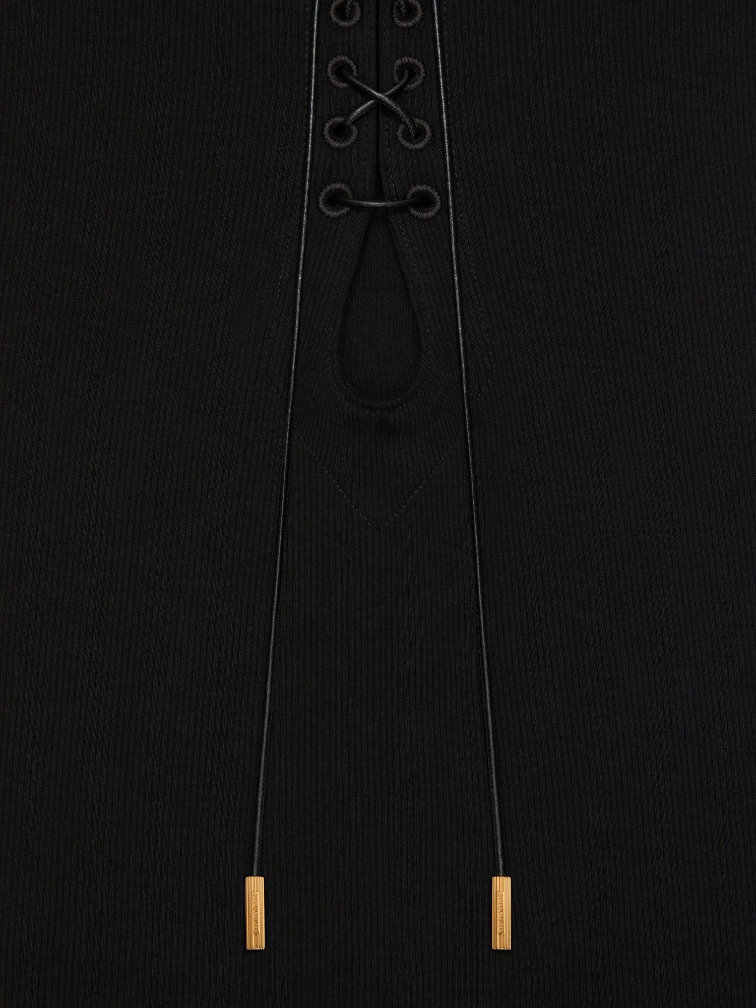 Givenchy Slim Fit Tank Top In Cotton With Laces And 4g Detail In Black