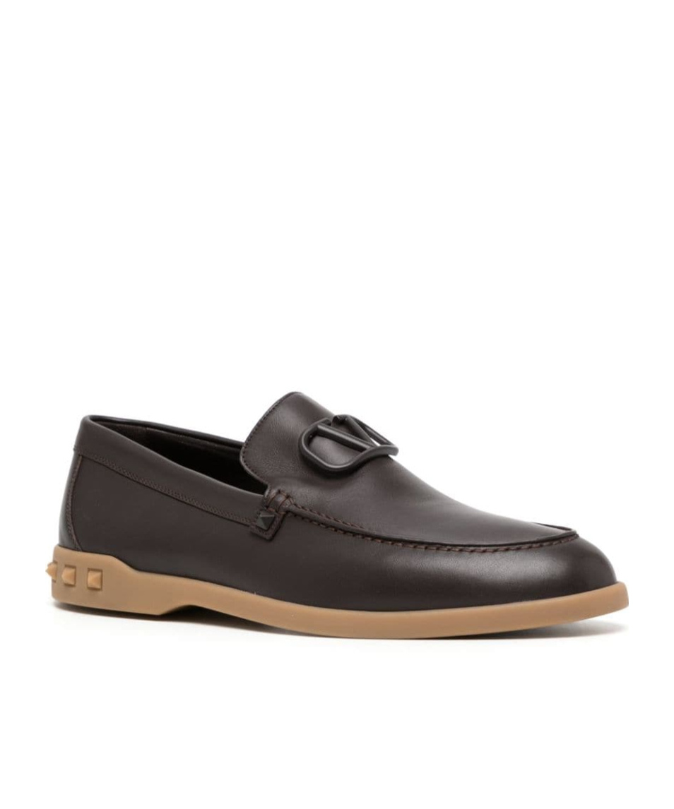Valentino Leisure Flows Leather Loafers In Black