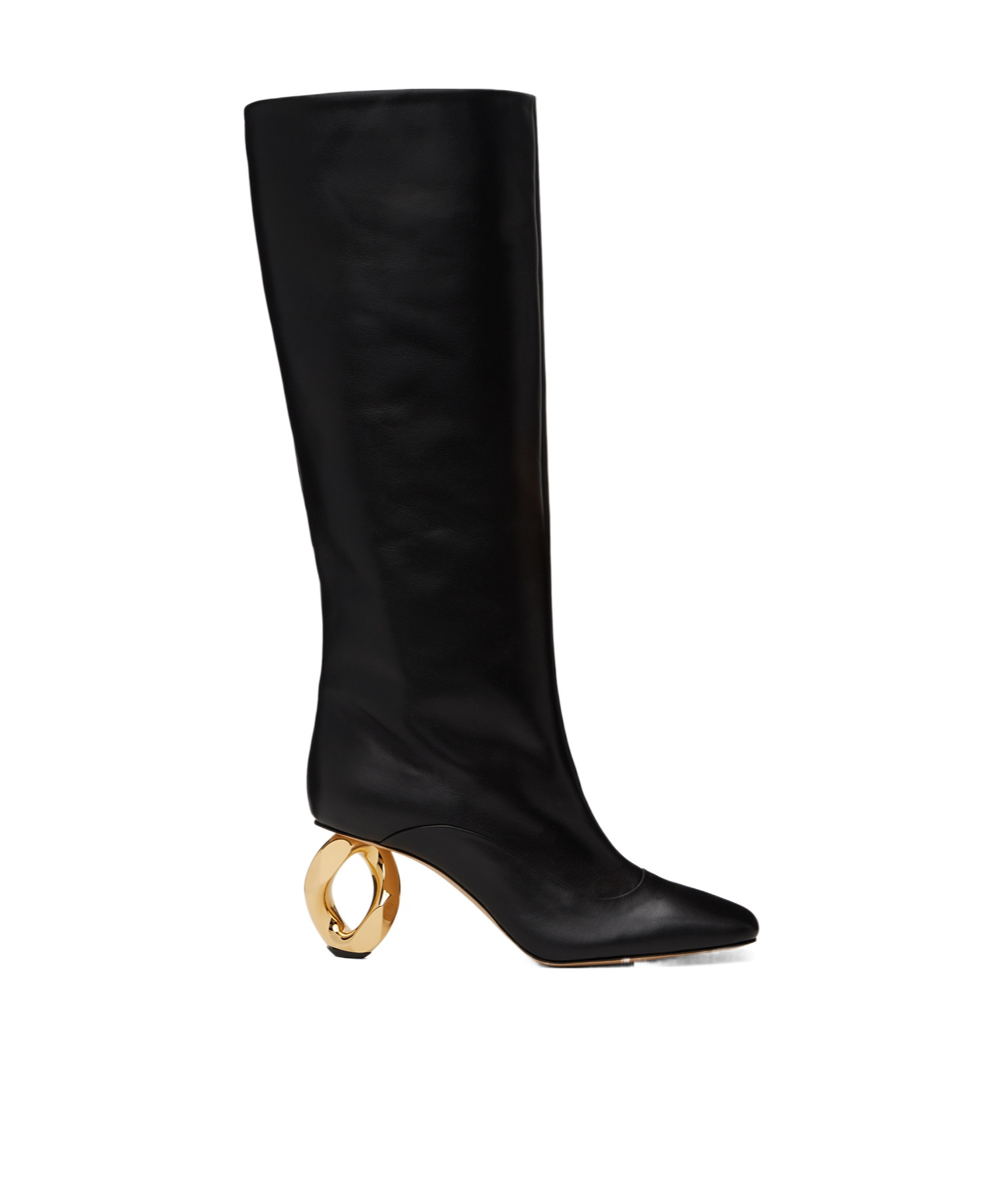 Jw Anderson Chain Heel 75mm Leather Boots In Black