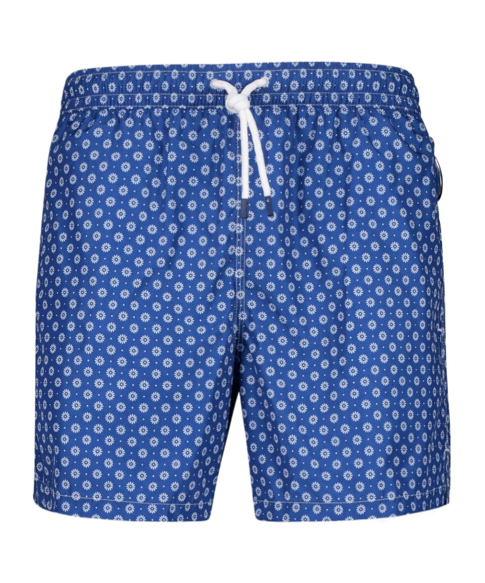 Fedeli Elastic Waist Shorts In Blue
