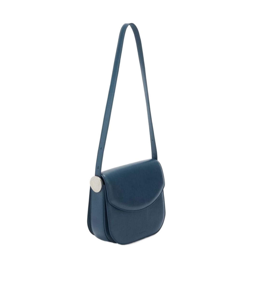Jil Sander Coin Leather Crossbody Bag In Blue
