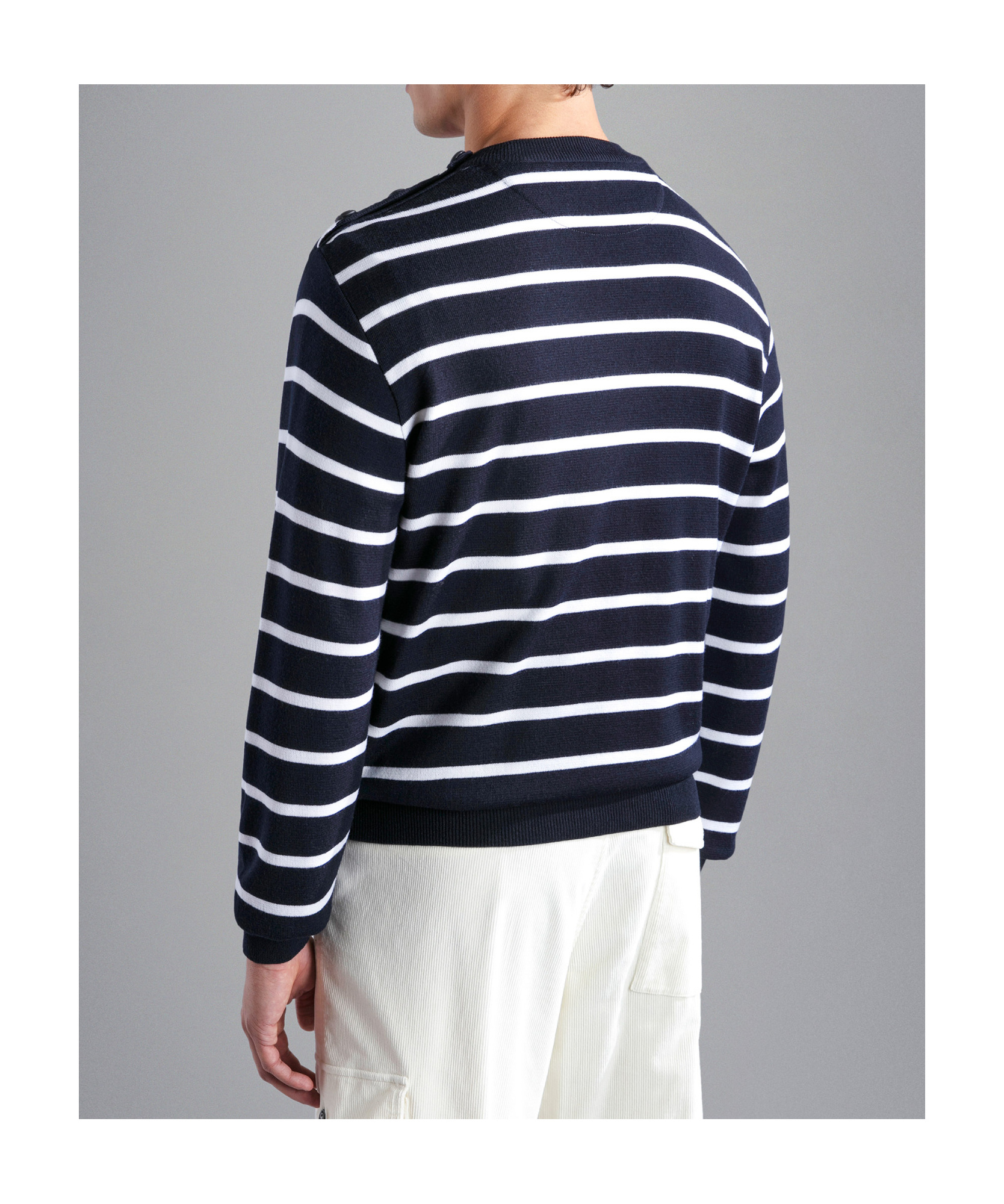 Paul & Shark Stripe Pattern Sweater In Black
