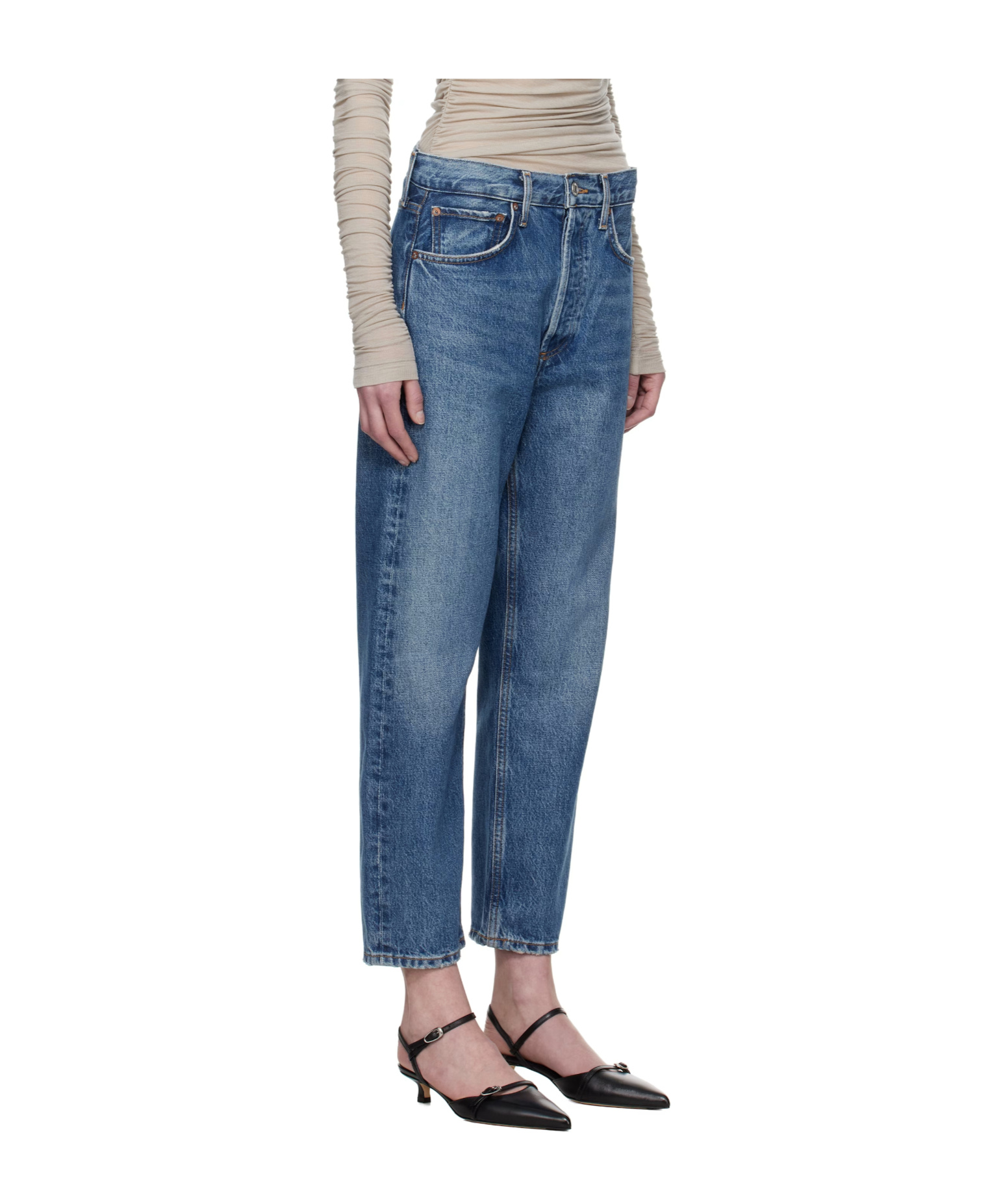 Agolde 90's Crop Straight-leg Jeans In Blue