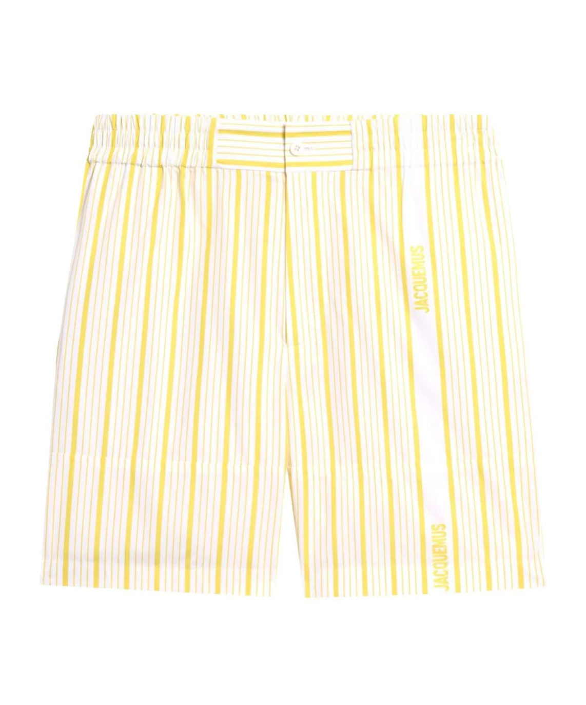 Jacquemus Aloe Striped Pattern Elastic Waistband Shorts In Neutral