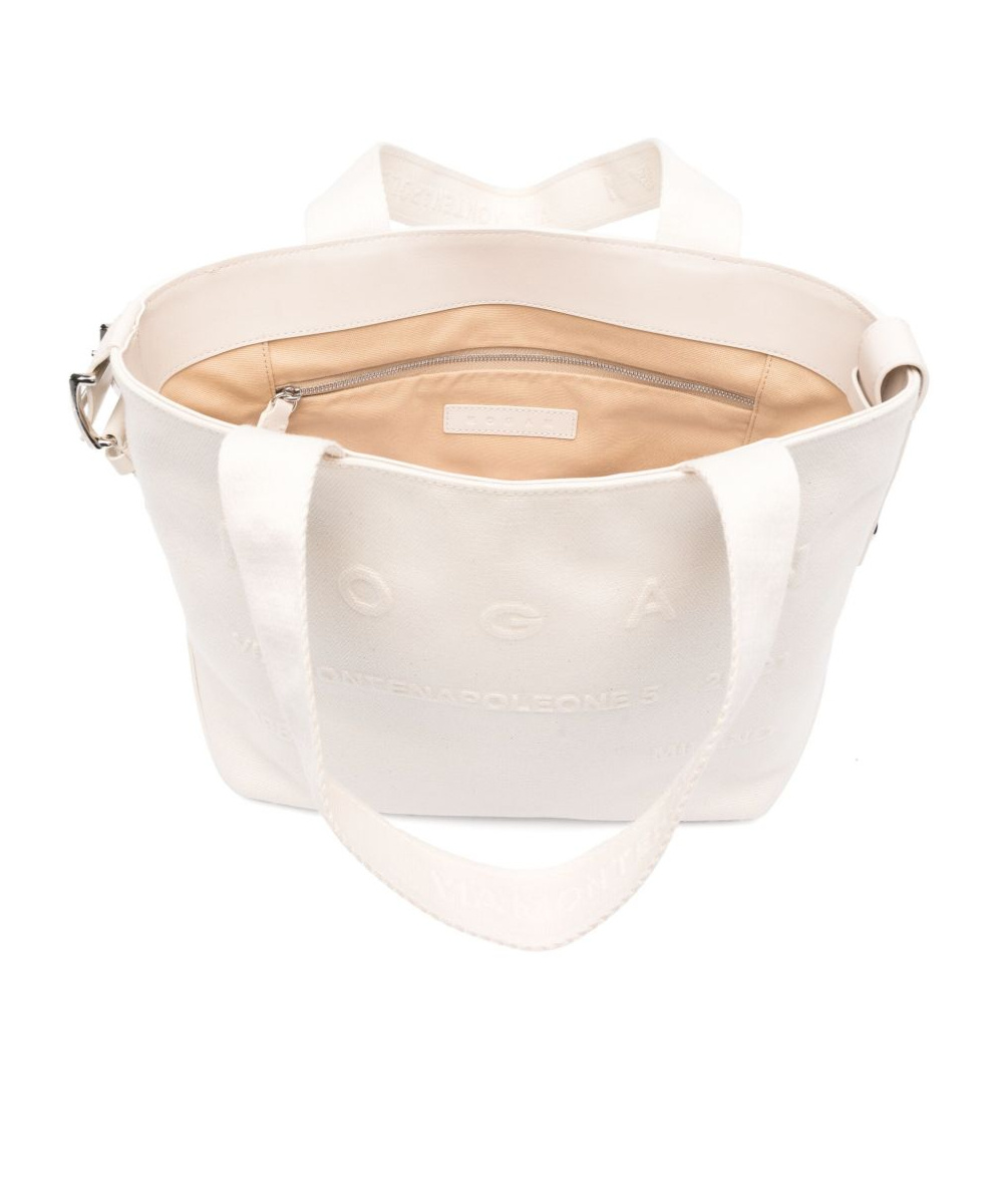 Hogan Cotton Tote Bag In White In White