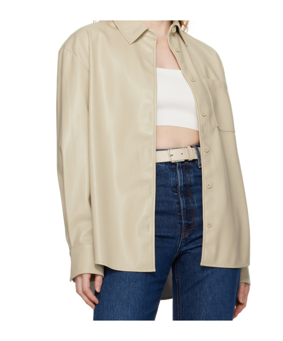 The Frankie Shop Chrissie Faux-leather Shirt