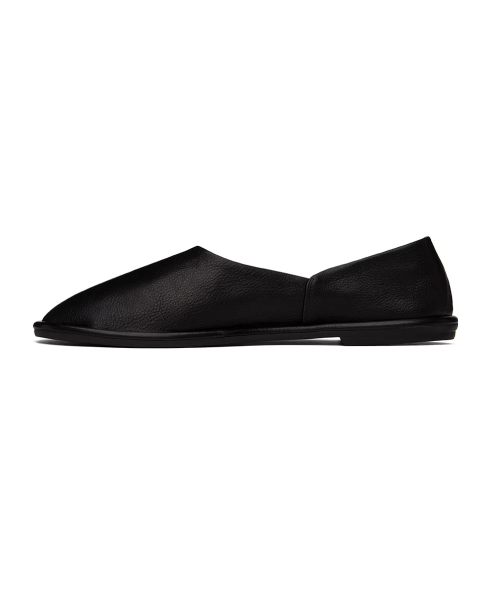 Shop The Row Round Head Loafer Shoes In Black