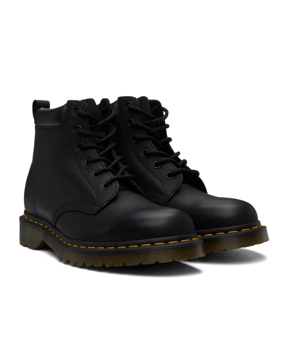 Dr. Martens Logo-laced Short Boots In Black