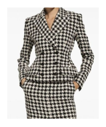 Shop Dolce & Gabbana Double Breasted Check Blazer In Black